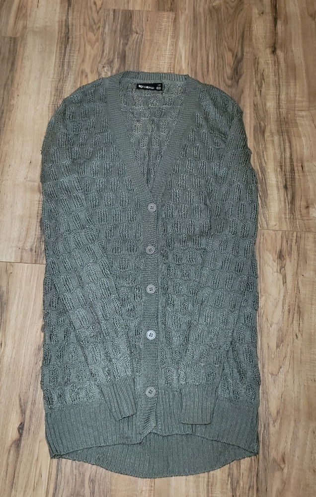 Grey Knitted Long Oversized Sweater